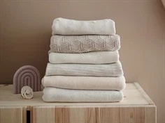 Mushie beige melange babytæppe strik